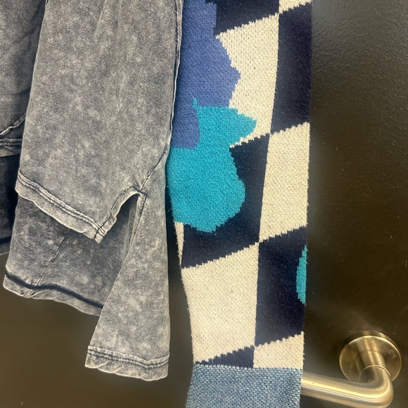 We The Free Gray and Blue Patchwork Top - Picture 6 of 15